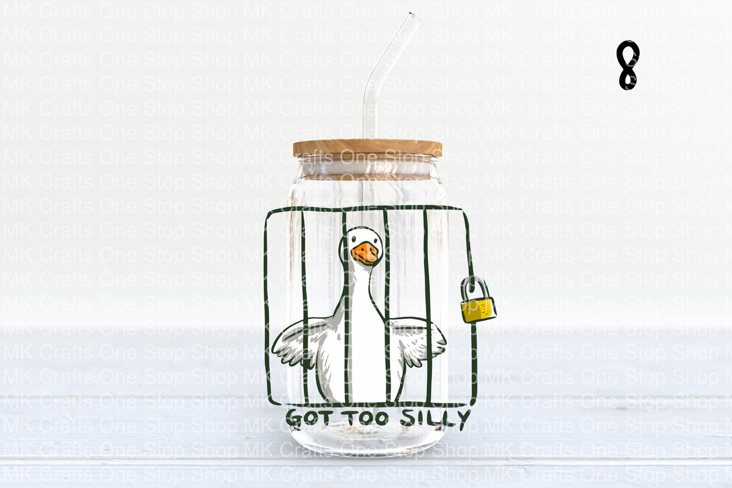 Cute Geese (10 Variations) 16oz Glass Tumbler w/Bamboo Lid and Glass Straw