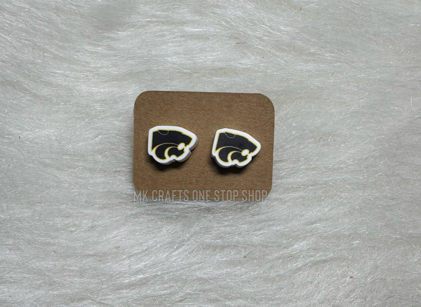 1/2” panther head stud earrings - hypoallergenic hardware