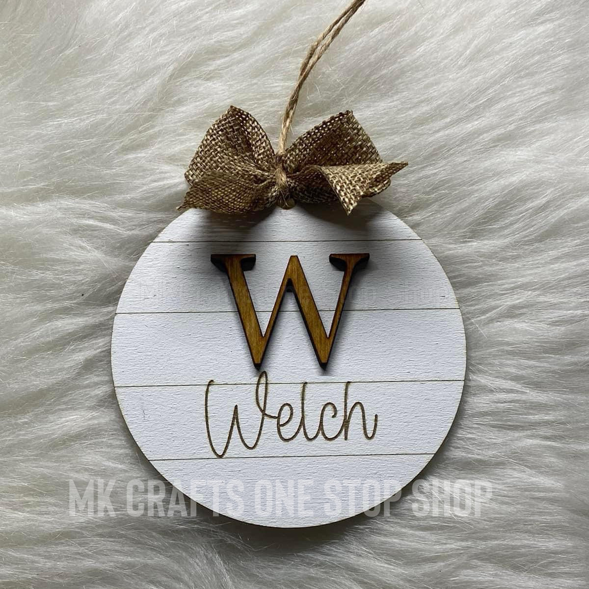 Rustic Personalized Name/Initial Ornament