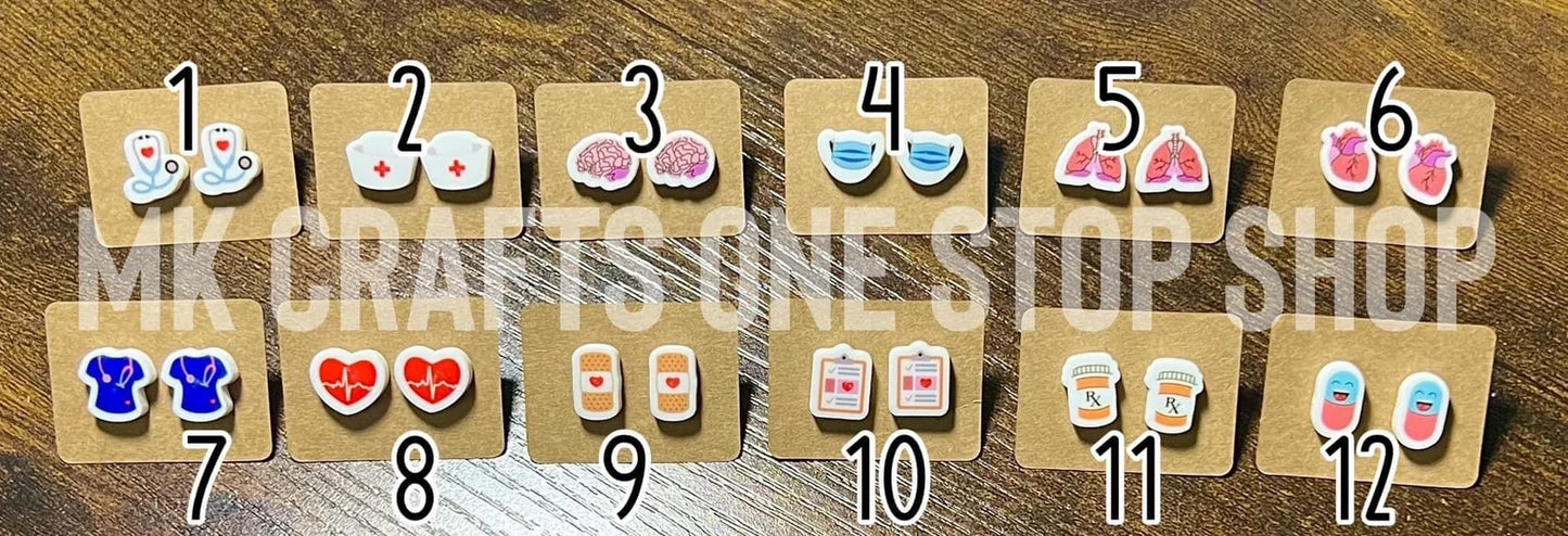Nurse Acrylic Stud Earrings