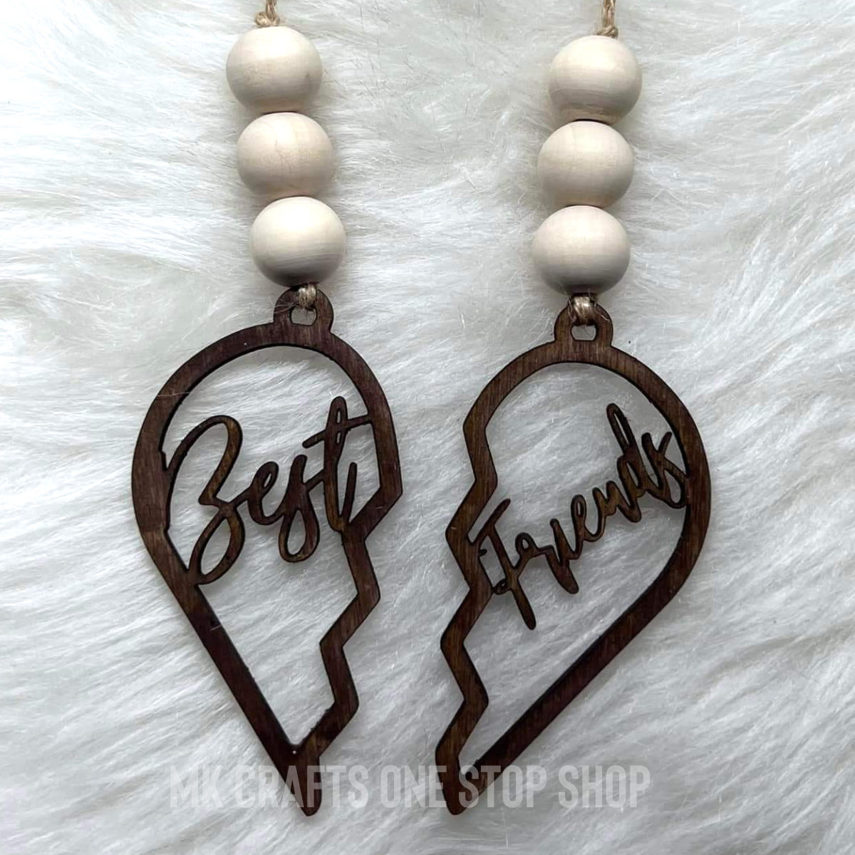 Best Friends 2-Piece Wood Car Charms