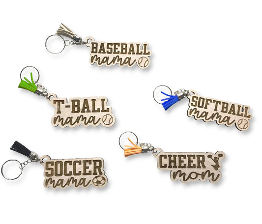 Sports Mom Keychain 5-Variations Available