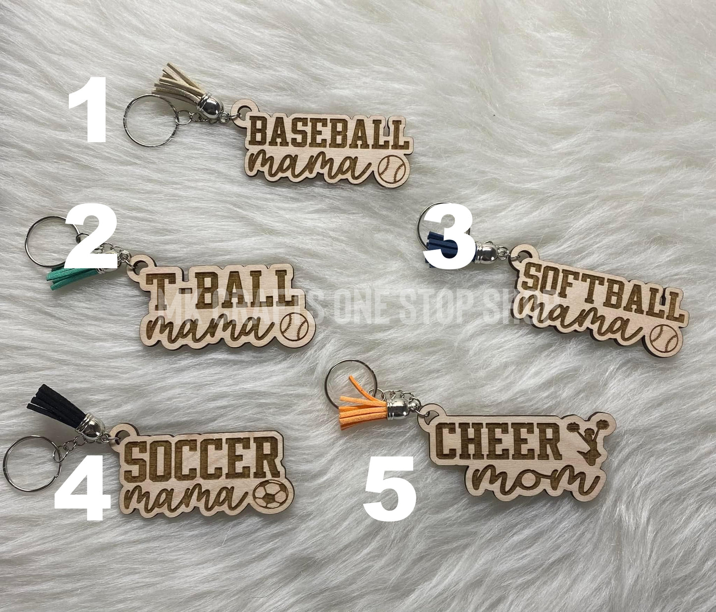 Sports Mom Keychain 5-Variations Available