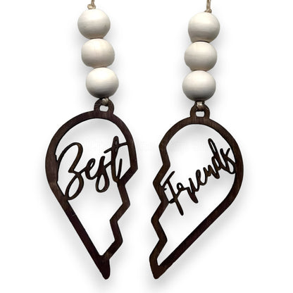 Best Friends 2-Piece Wood Car Charms