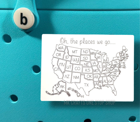 Color-In Travels Map Bogg Charm