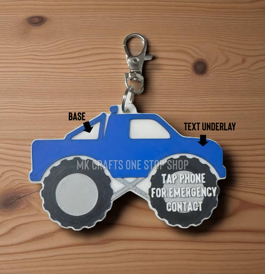 3D Printed Monster Truck NFC Tag (Name Optional)