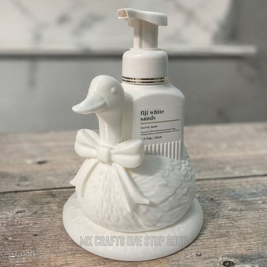 3D Printed Goose With Bow Soap Holder