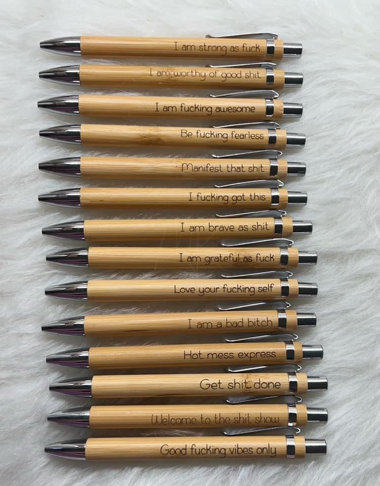 Bamboo affirmation pens (Bulk discounts read for more)