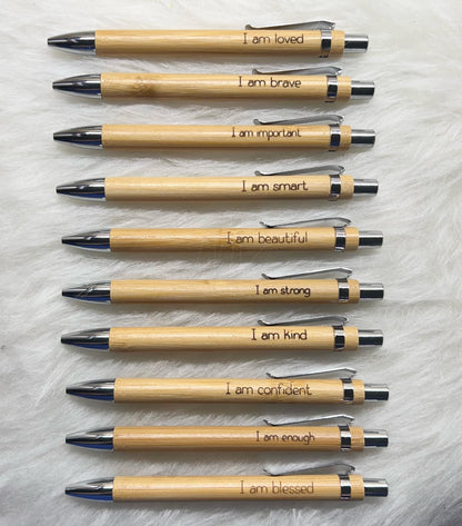 Bamboo affirmation pens (Bulk discounts read for more)