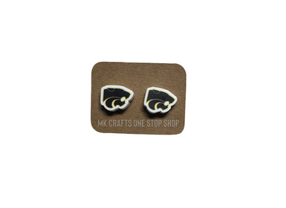 1/2” panther head stud earrings - hypoallergenic hardware