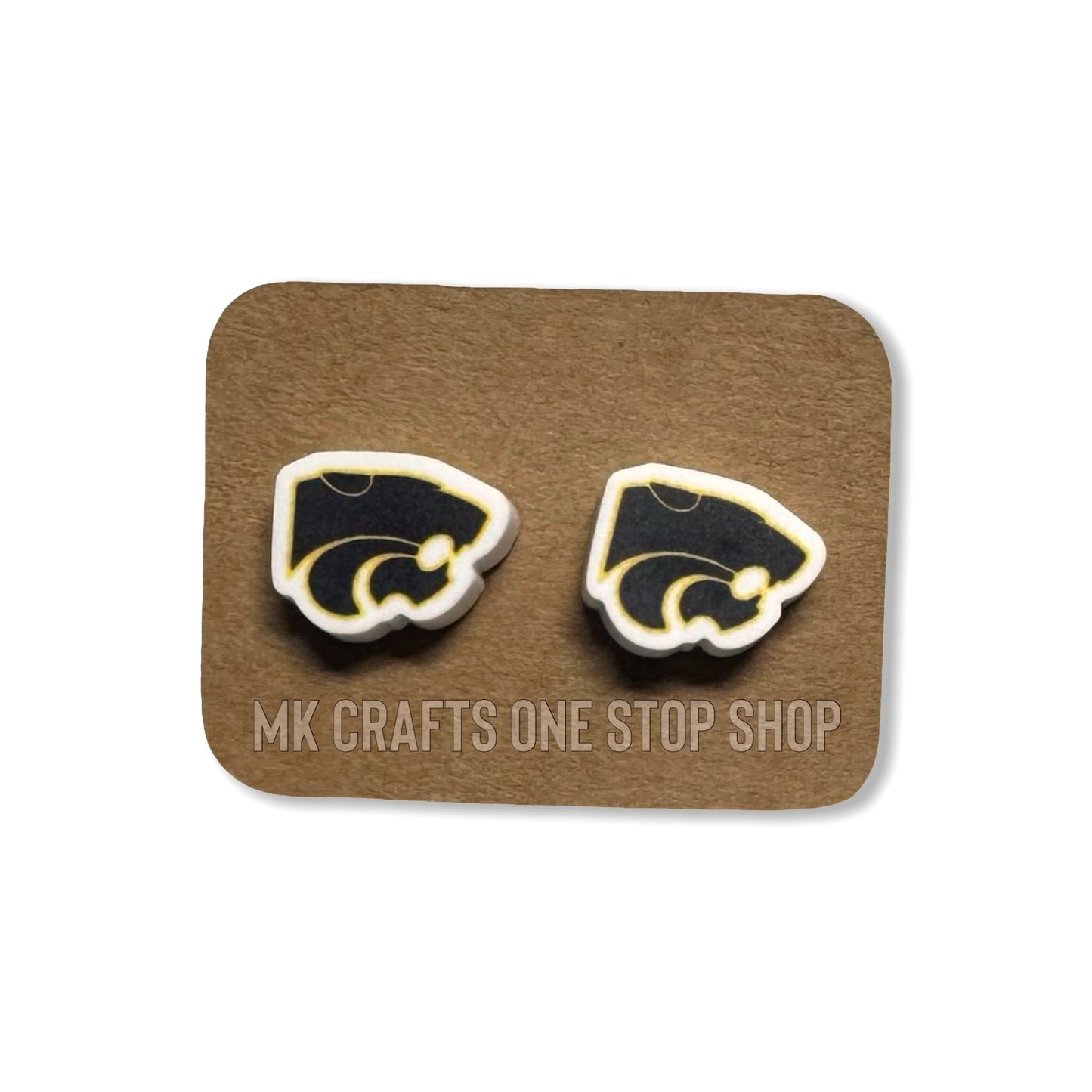 1/2” panther head stud earrings - hypoallergenic hardware