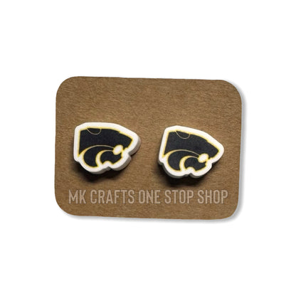 1/2” panther head stud earrings - hypoallergenic hardware