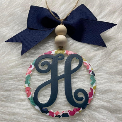 Personalized Flashy Initial Acrylic Car Charm