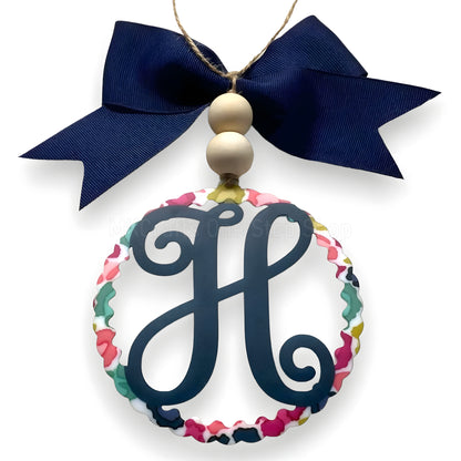 Personalized Flashy Initial Acrylic Car Charm