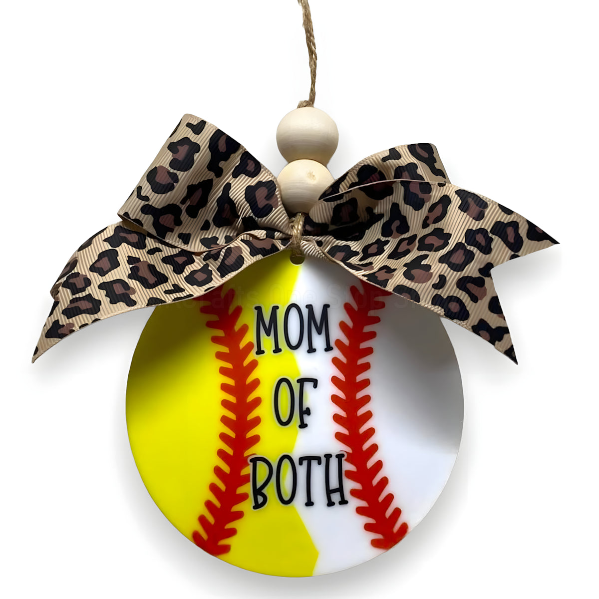 Mom of Both (Baseball and Softball) Acrylic Car Charm