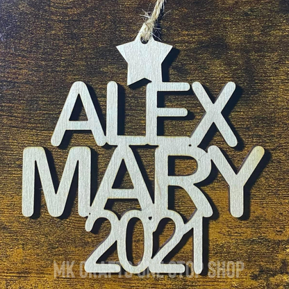 Personalized Name(s) and Year Ornament