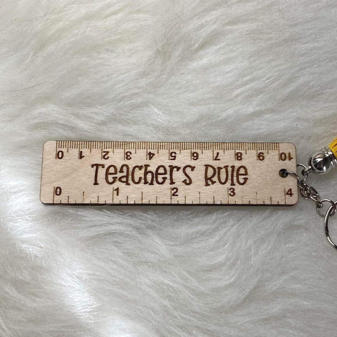 "Teachers Rule" Ruler Keychain Teacher Appreciation