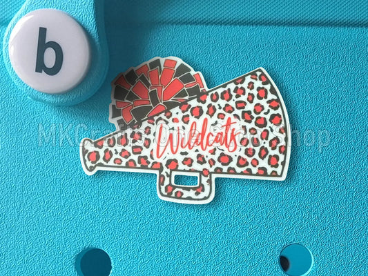 Personalized Leopard Print Cheer Horn Bogg Bag Charm