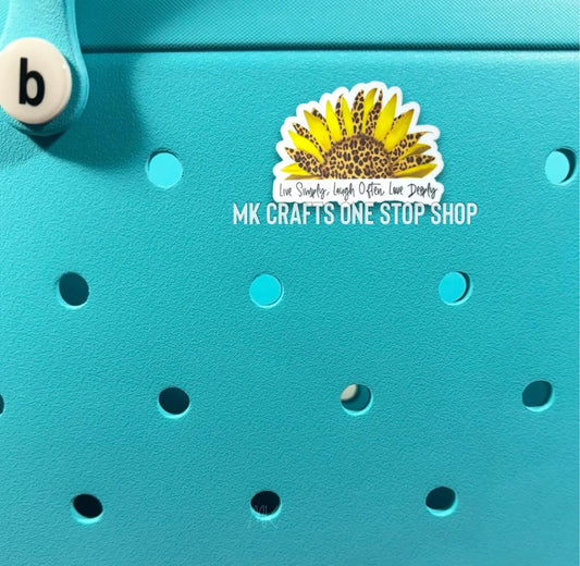 Live Simply, Laugh Often , Love Deeply Sunflower Bogg Bag Charm