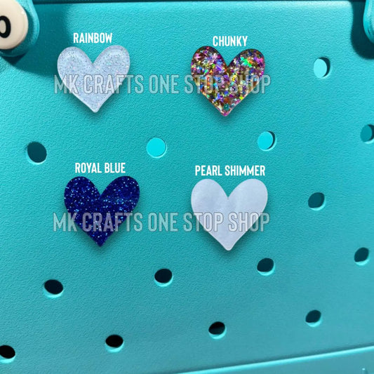 1.5" Acrylic hearts B Bag Charm