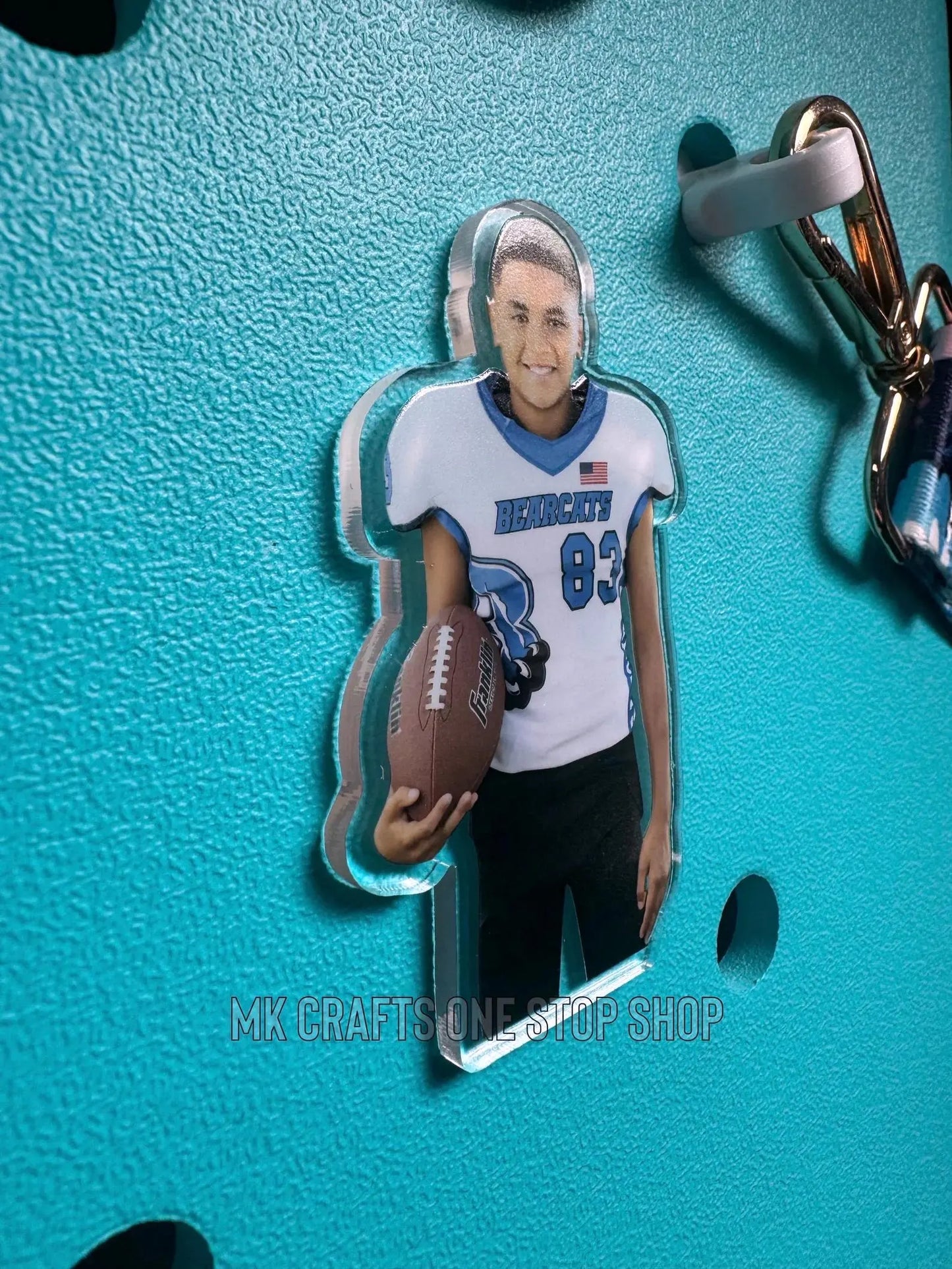 Personalized Photo Bag Charm – Custom Clear Acrylic with Semi-Gloss Finish