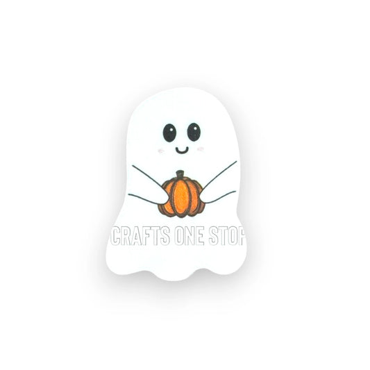 1.5" Ghost Holding Pumpkin Bogg Bag Charm (Free Gift)